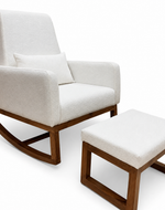 Bloomart Boucle Fabric Comfortable Cushion Nursery Rocking Chair with Ottoman