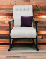 Risco Rocking Chair With Button Tufted Back (Beige)