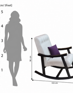 Risco Rocking Chair With Button Tufted Back (Beige)