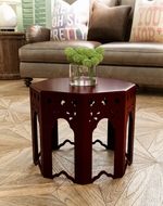 Bloomart Bagnio MDF Wood Octagonal Shape End Table In Walnut Finish
