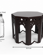 Bloomart Bagnio MDF Wood Octagonal Shape End Table In Walnut Finish