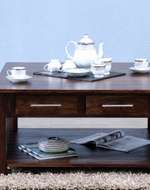 Handmade Solid Wood Coffee Table with 4 Drawers