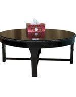 Bloomart Buffet Handmade Teak Wood Round Coffee Table ( Walnut Finish )