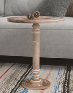 Bloomart Sculpte Hand Carved Solid Wood End Table