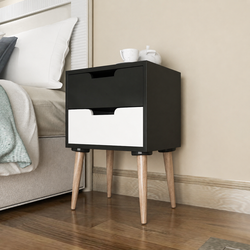 Look Bedside Table with Two Drawers