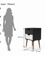 Look Bedside Table with Two Drawers