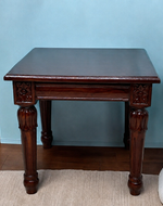 Bloomart Hand Carved Bed Side Table Teak Wood Walnut Finish ( Brown )