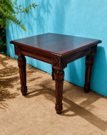Bloomart Hand Carved Bed Side Table Teak Wood Walnut Finish ( Brown )