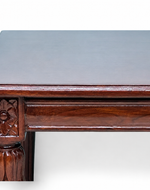Bloomart Hand Carved Bed Side Table Teak Wood Walnut Finish ( Brown )