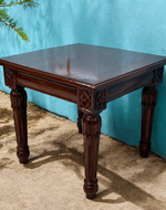 Bloomart Hand Carved Bed Side Table Teak Wood Walnut Finish ( Brown )