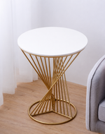 Bloomart Abstract Rays Style Wrought Iron Round End Table ( Golden )