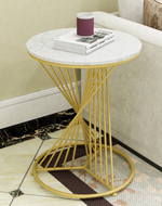 Bloomart Abstract Rays Style Wrought Iron Round End Table ( Golden )