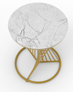 Bloomart Abstract Rays Style Wrought Iron Round End Table ( Golden )