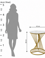 Bloomart Abstract Rays Style Wrought Iron Round End Table ( Golden )