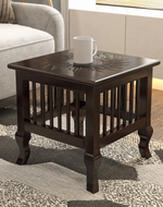 Bloomart Mango Wood Handmade Carving Classic Side Table for Living Room