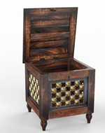 Beautiful Antique Wooden Stool with Storage for Living and Bedroom