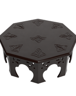 Wooden Chowki Octagonal Shape In Walnut Finish
