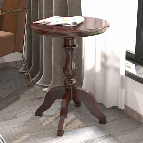 Teak Wood Round Carved Table Corner Side Table
