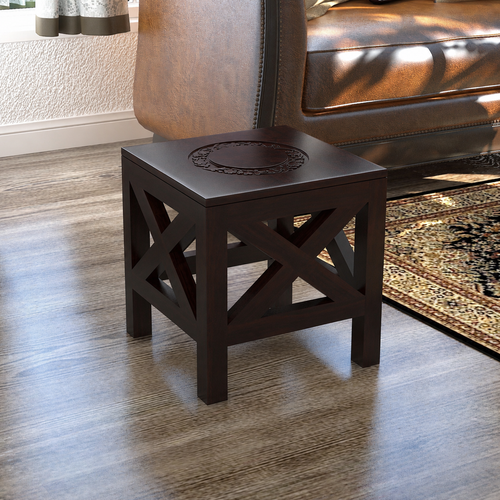 Handcrafted Wooden Square End Table