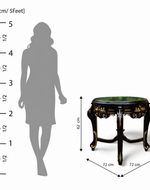 Graceful Carved Round Table in Premium Teak Wood