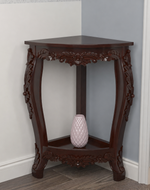 Bloomart Seizure Hand Carved Antique Acacia Wood Corner End Table