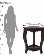 Bloomart Seizure Hand Carved Antique Acacia Wood Corner End Table