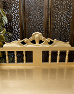 Royal Gold Carved Teak Wood Study Table with Chair