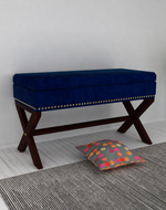 Bloomart Magazine Rectangular Shape Solid Wood Bench with Storage in Ottoman Style for Entryway or Living Room