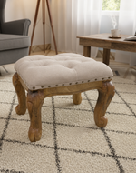 Bloomart  Upholstered Footrest Stool with Tufted Cushion for Living Room & Bedroom