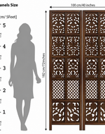 Solid Wood Room Divider  (2 Panels)