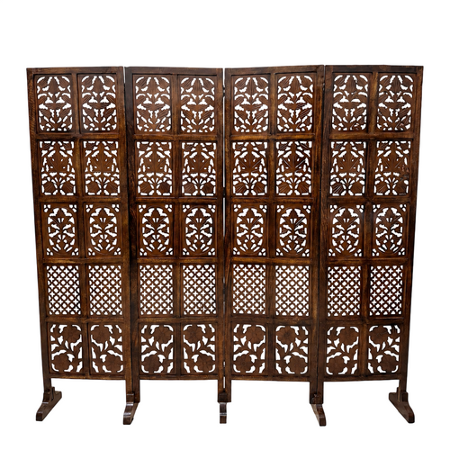 Wooden 4 Panel Royal Solid Wood Room Divider Wood Separator Wooden Partition