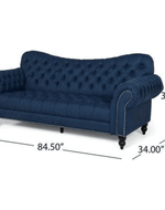 Nathan Chesterfield Button Tufted 3 Seater Sofa Set