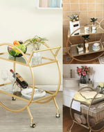 Rare Objects Circular Metal Bar Trolley For Home.