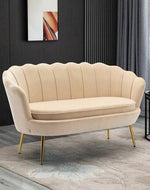 Bloomart Terciopelo Flared Arm Solid Wood Metal Legs Velvet Fabric Loveseat Modern Chaise Lounge