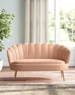 Terciopelo Flared Arm Loveseat Modern Chaise Lounge - Bloomart