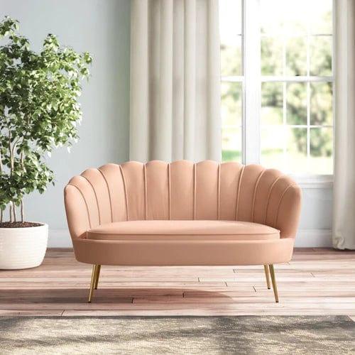 Terciopelo Flared Arm Loveseat Modern Chaise Lounge - Bloomart