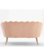 Bloomart Terciopelo Flared Arm Solid Wood Metal Legs Velvet Fabric Loveseat Modern Chaise Lounge