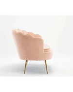 Bloomart Terciopelo Flared Arm Solid Wood Metal Legs Velvet Fabric Loveseat Modern Chaise Lounge