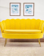Terciopelo Flared Arm Loveseat Modern Chaise Lounge - Bloomart