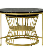 Bloomart Stylish Look Round Wrought Iron Coffee Table Set of 2