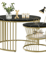 Bloomart Stylish Look Round Wrought Iron Coffee Table Set of 2