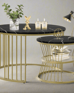 Bloomart Stylish Look Round Wrought Iron Coffee Table Set of 2