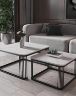 Bloomart Stylish Look Square Wrought Iron Coffee Table ( Set of 2 )