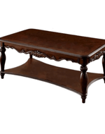 Bloomart Traditional Rectangular Hand Carved Teak Wood Coffee Table