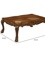 Bloomart Sallow Hand Carved Modern Teak Wood Rectangle Coffee Table