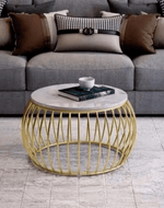Bloomart Sylena Round Coffee Table with Marble Top-Like Finish for Modern & Elegant Living Room ( Set of 2 )
