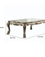 Bloomart Sallow Hand Carved Modern Teak Wood Rectangle Coffee Table