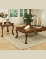 Bloomart Sallow Hand Carved Modern Teak Wood Rectangle Coffee Table