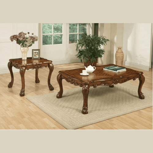 Bloomart Sallow Hand Carved Modern Teak Wood Rectangle Coffee Table