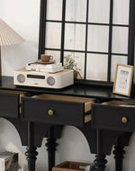 Nexus Premium Console Table and 3 Spacious Storage Drawers with Frame (Walnut Finish)